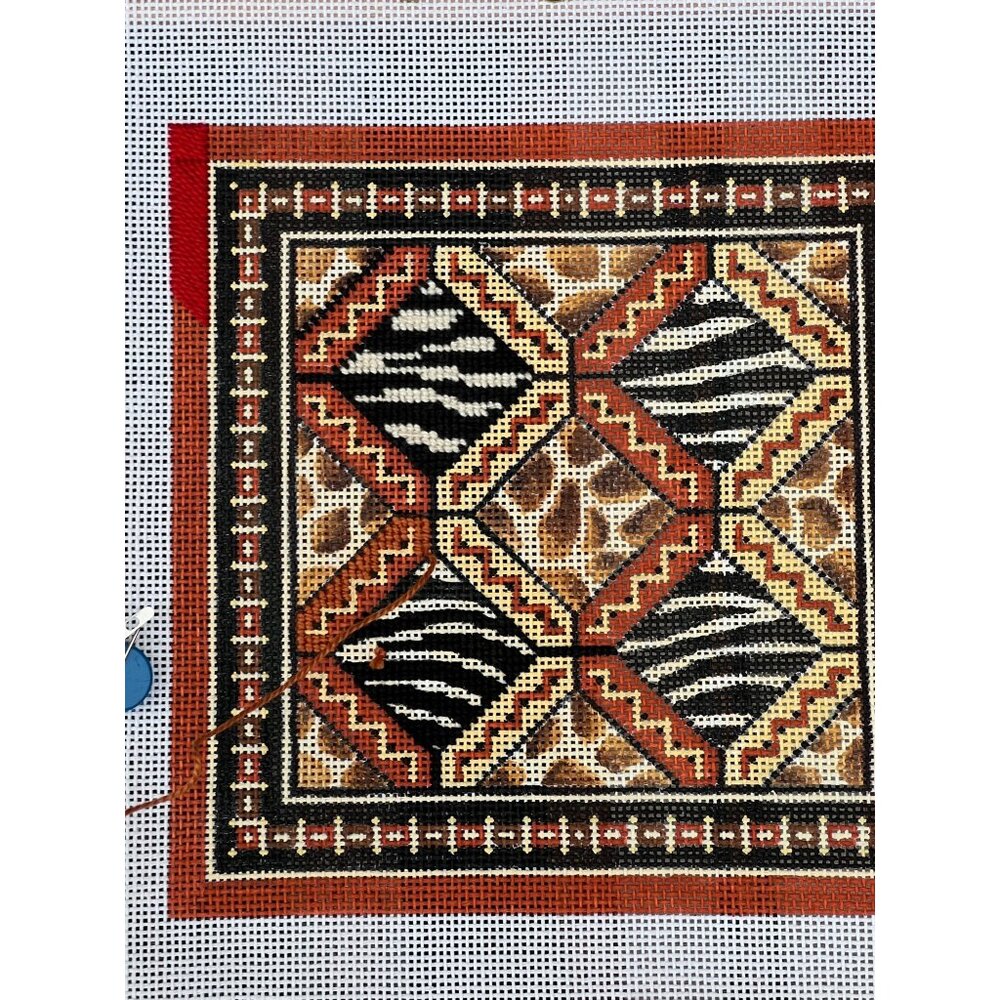 Canvas Works PO31 Animal Print Needlepoint Canvas Kit 15% Finished - Picture 9 of 10